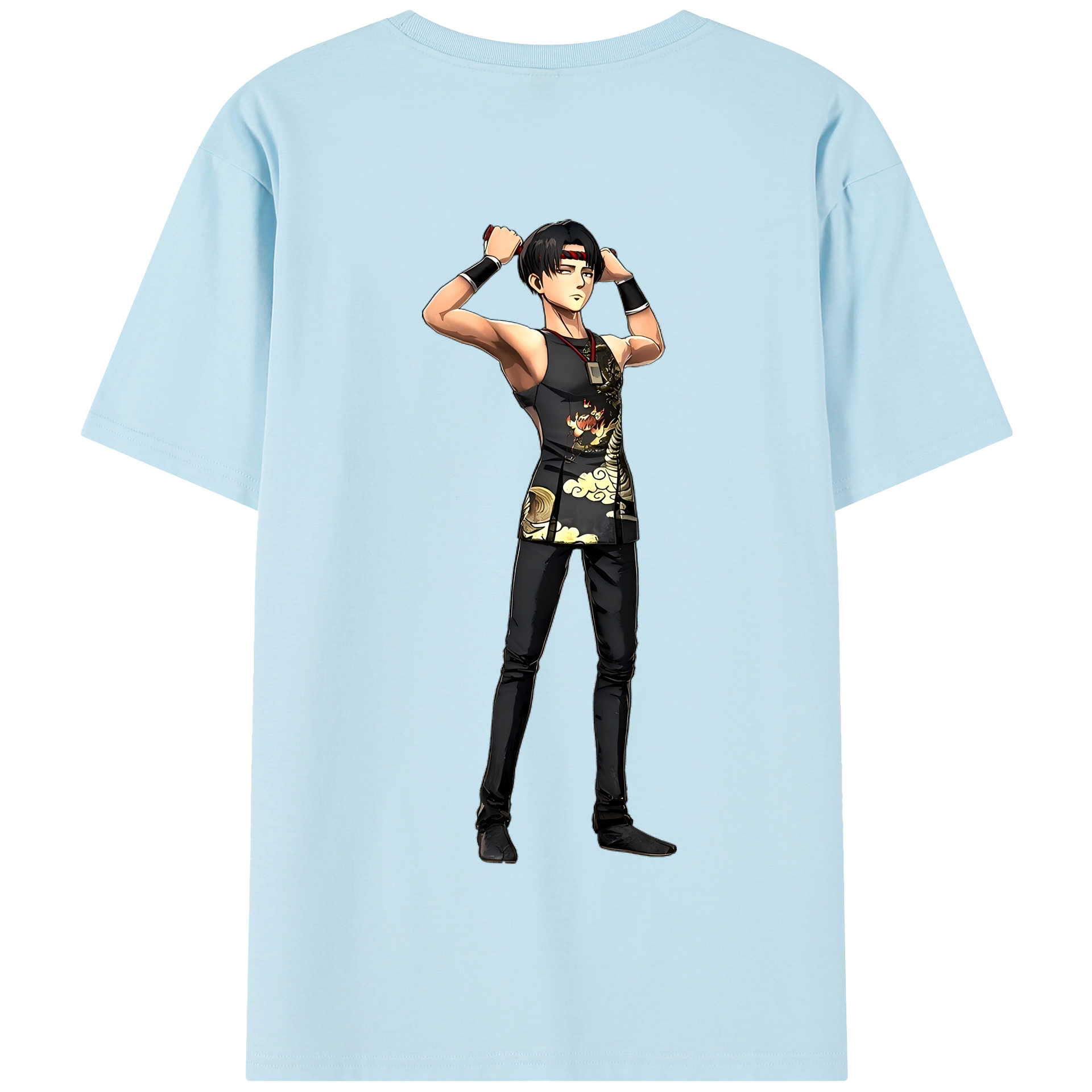 （画像用） 進撃の巨人 リヴァイ·アッカーマン Attack on Titan Levi Ackerman 綿100％半袖Tシャツ（背面プリント）
